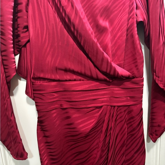 Ronny Kobo Collection Deep Red Long Sleeve Mini Dress size Small rare! - Picture 3 of 5
